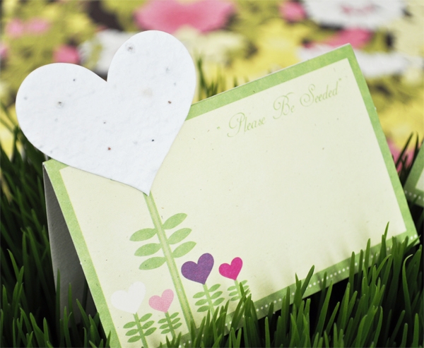 Heart Plant-able Seed Place Cards
